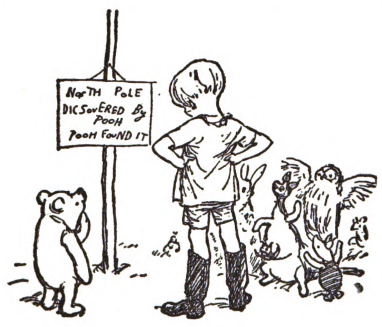 Винни-Пух. Иллюстрация Эрнеста Шепарда, 1926